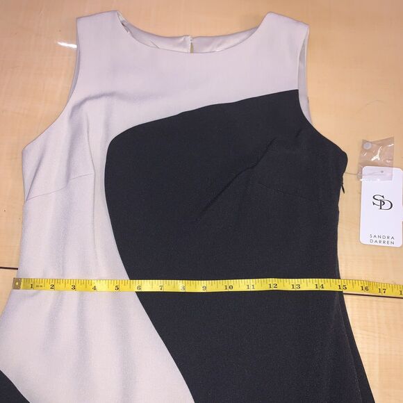 Sandra Darren Dress Sheath Small 4 6 party wedding Cocktail Zipper color-block - Picture 8 of 12